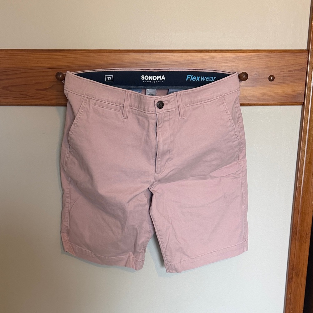 Sonoma Men's Light Pink Flat Front Shorts